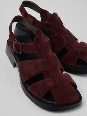 Camper Women’s Burgundy Suede Fisherman Sandals